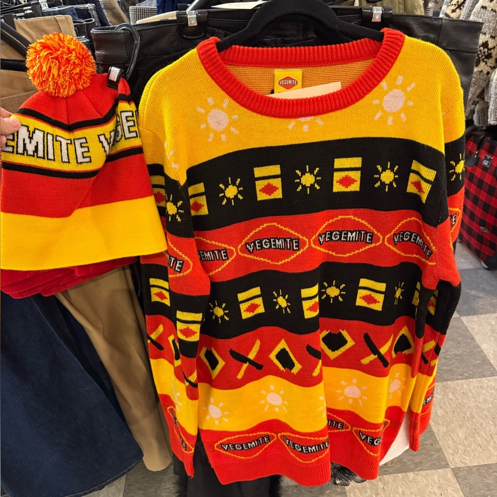 Vegemite Official Themed Sweater and Beanie Set